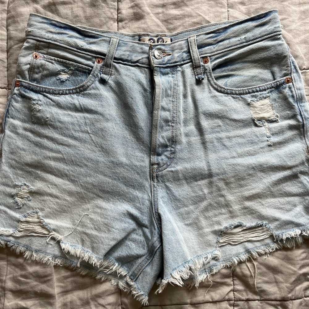 Free People We The Free Distressed Denim Shorts